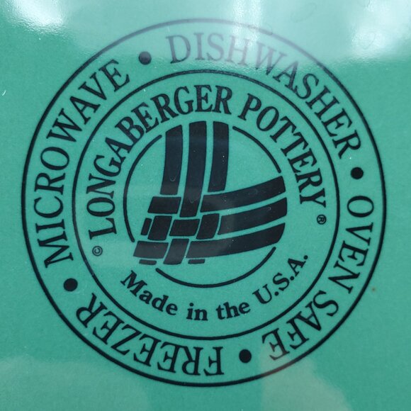 Longaberger Pottery Ivy Green 12" Pasta Serving Bowl Woven Traditions Dark Green - Picture 5 of 5